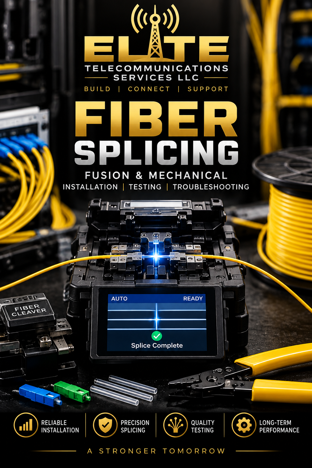 Fusion and mechanical fiber optic splicing and installation